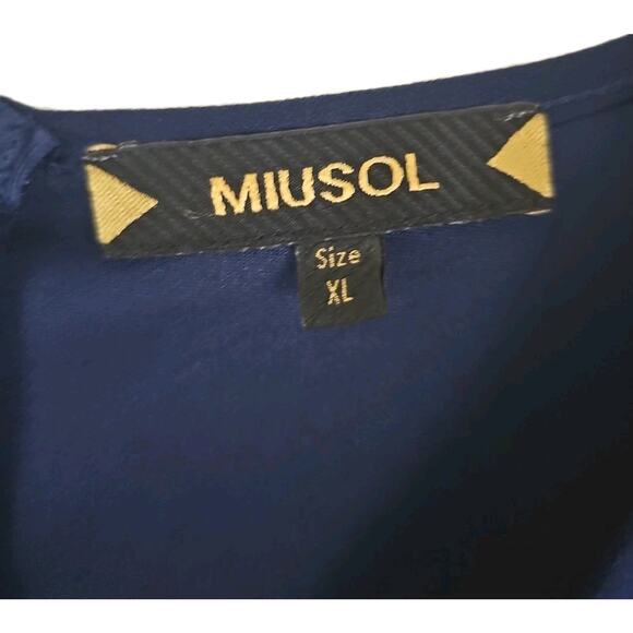 MIUSOL ~Woman Size XL~ Navy Blue Formal Evening Party Maxi Unlined Dress Ruffle. - Picture 7 of 16